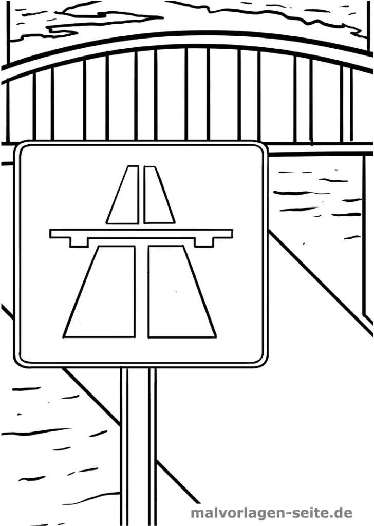 malvorlage-verkehrszeichen-autobahn-bruecke