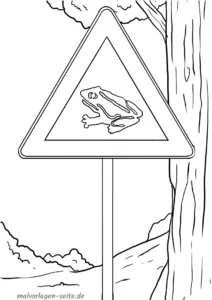malvorlage-verkehrszeichen-frosch-amphibienwanderung