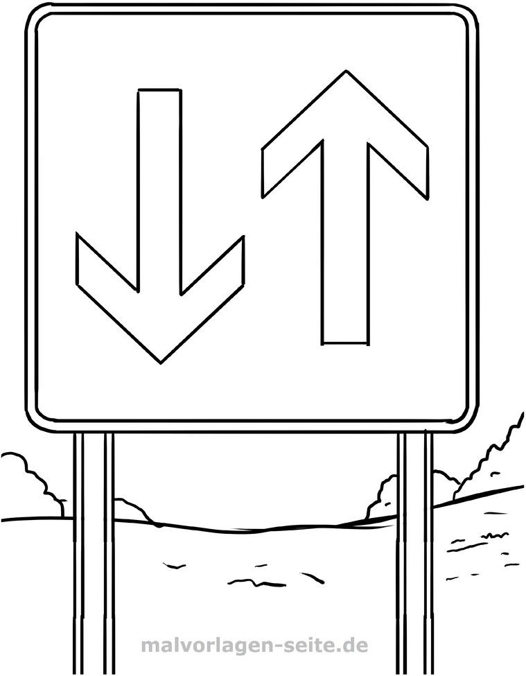 malvorlage-verkehrszeichen-gegenverkehr-ausmalbild