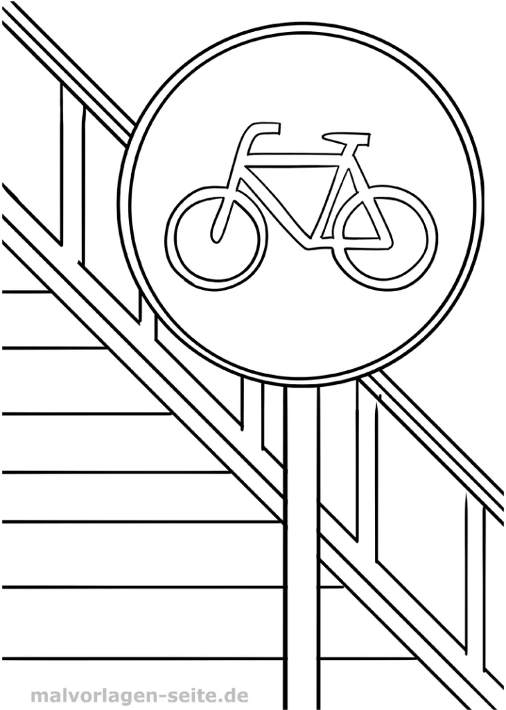 malvorlage-verkehrszeichen-radweg