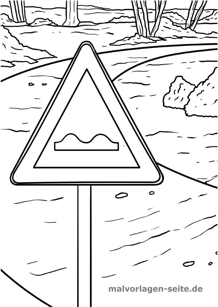 malvorlage-verkehrszeichen-uneber-fahrbahn-natur