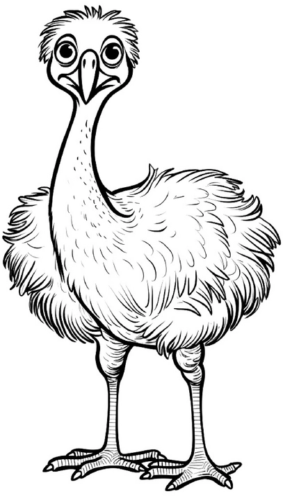 malvorlage-verspielter-strauss-ausmalbild