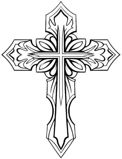 malvorlage-verziertes-kreuz-ausmalen