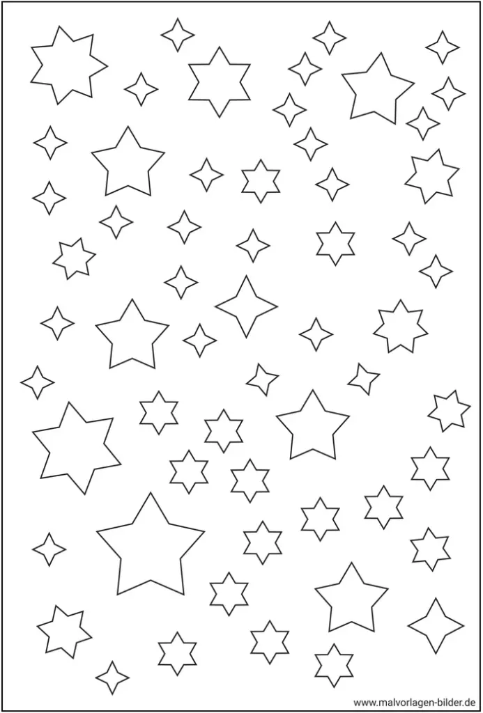 malvorlage-viele-sterne-ausmalen