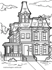 malvorlage-viktorianisches-haus-ausmalen