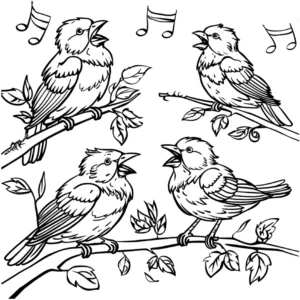 malvorlage-voegel-mit-musiknoten-auf-aesten