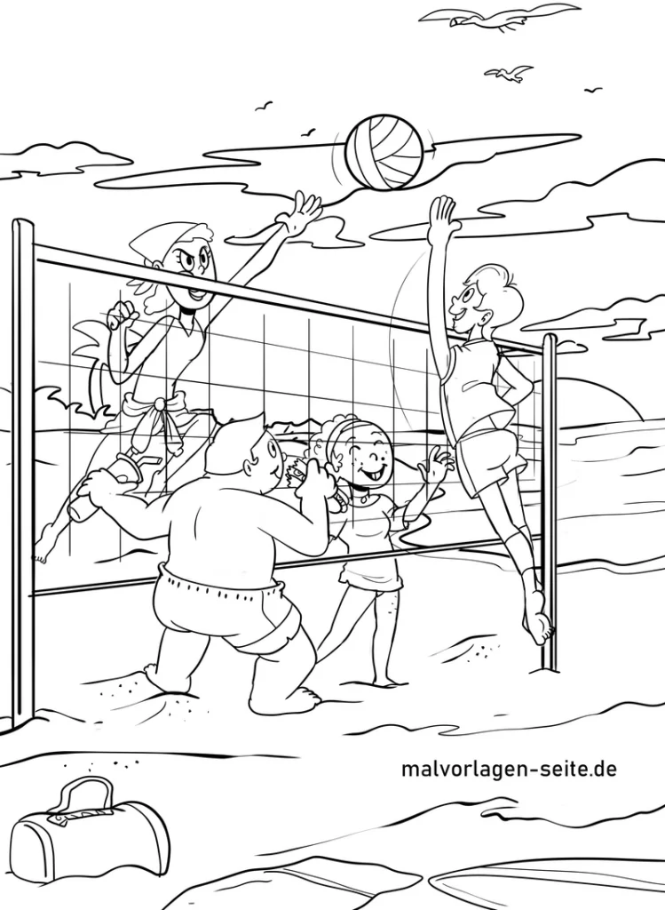 malvorlage-volleyballspiel-am-strand-kinder