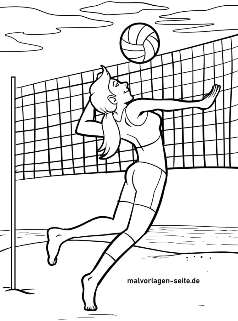 malvorlage-volleyballspielerin-am-strand