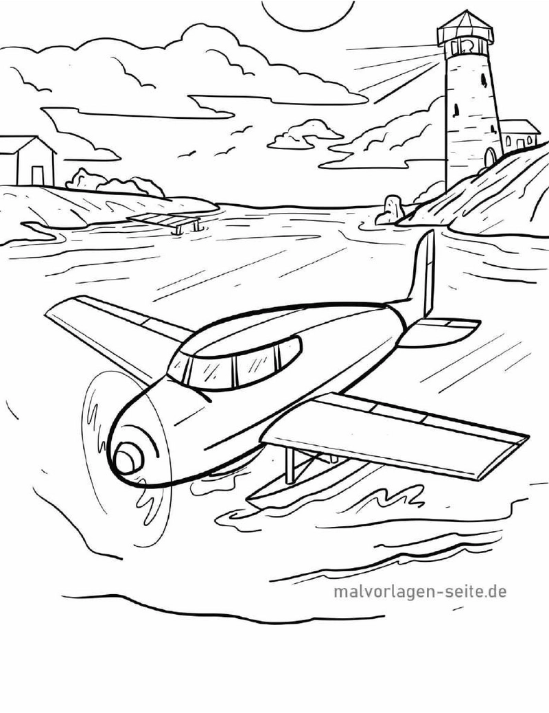 malvorlage-wasserflugzeug-ausmalen