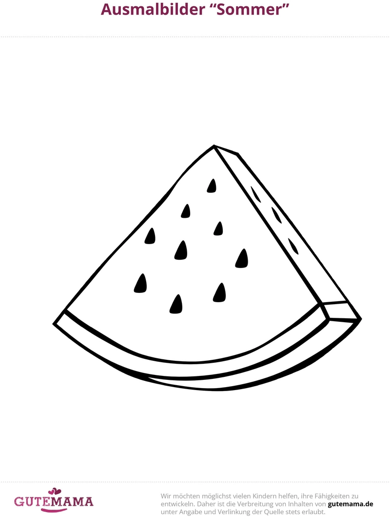 malvorlage-wassermelone-sommer