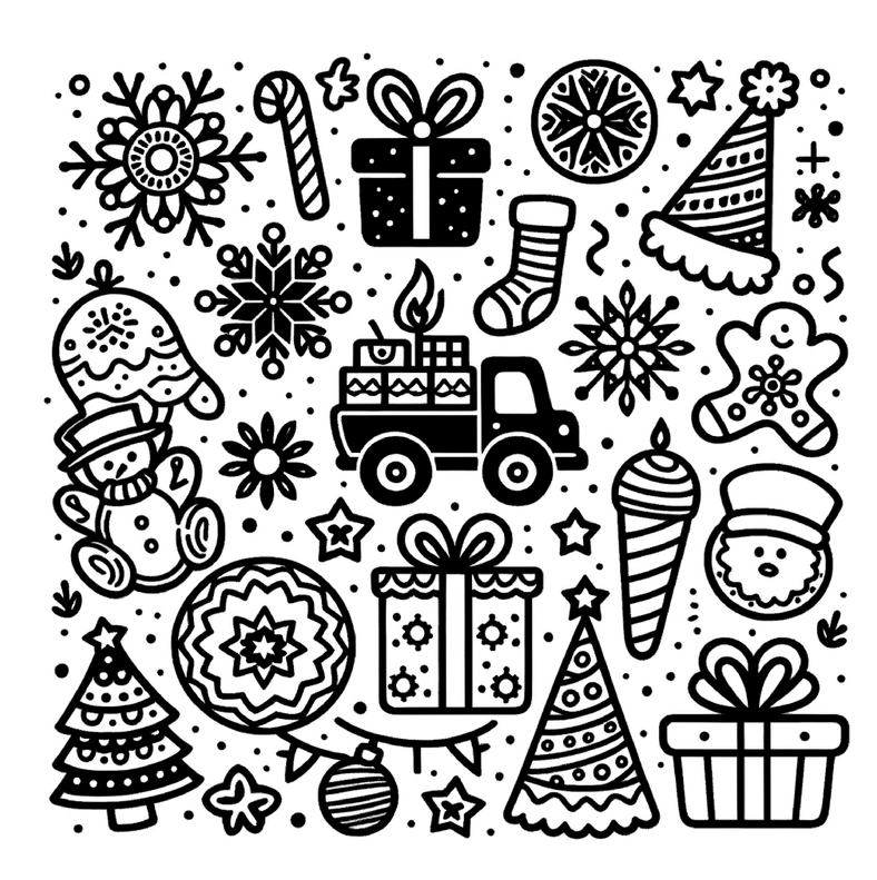 malvorlage-weihnachten-geschenke-schneemaenner