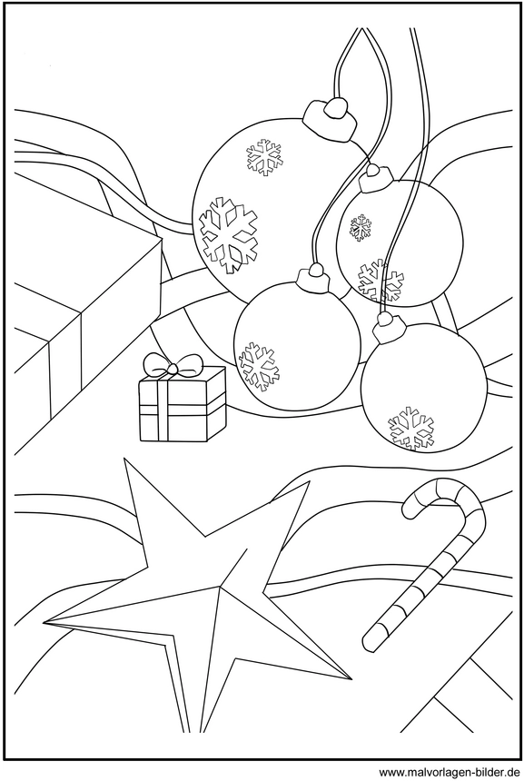 malvorlage-weihnachten-kugeln-geschenke-zuckerstange