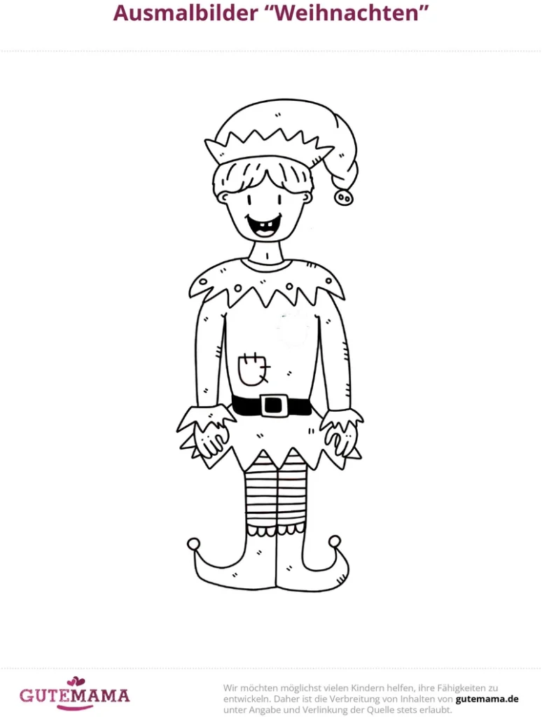 malvorlage-weihnachts-elf-ausmalen