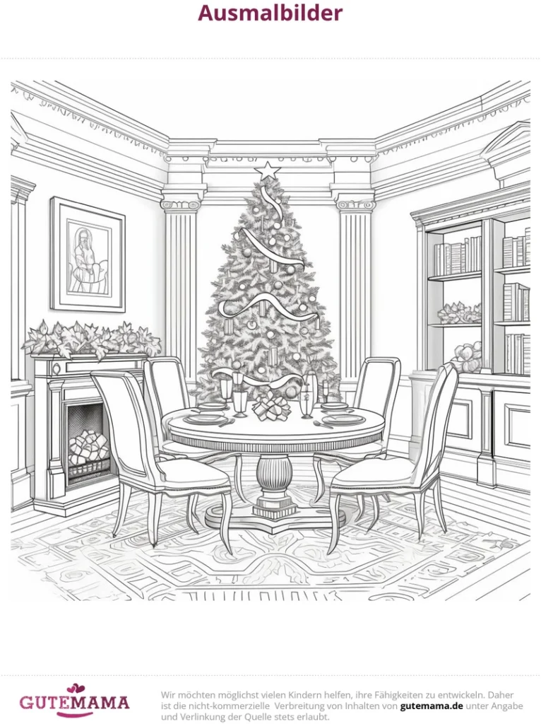 malvorlage-weihnachtsbaum-festlicher-raum