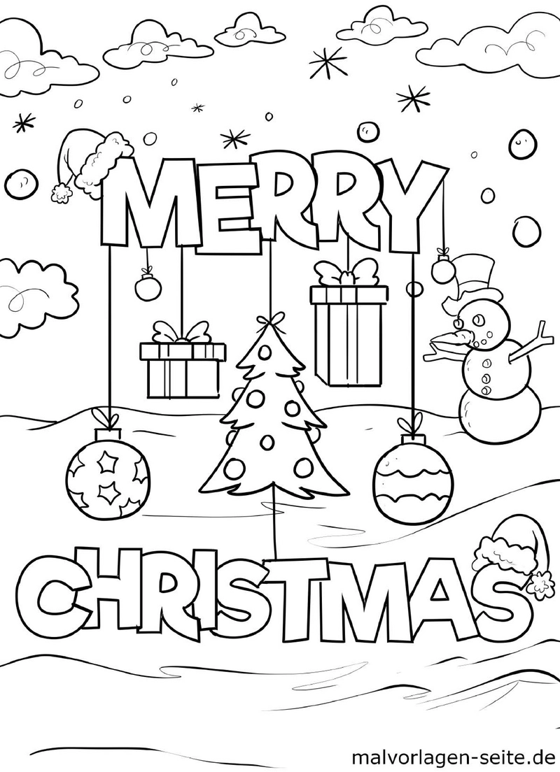 malvorlage-weihnachtsbaum-und-schneemann