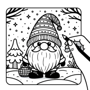 malvorlage-weihnachtskobold-im-winterland