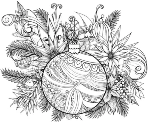 malvorlage-weihnachtskugel-mit-floralen-elementen
