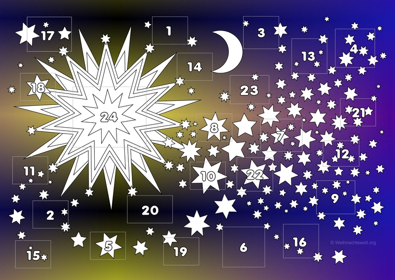 malvorlage-weihnachtsstern-mit-sternen-und-mond