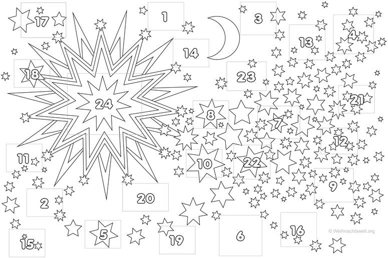 malvorlage-weihnachtsstern-mit-zahlen-und-sternen
