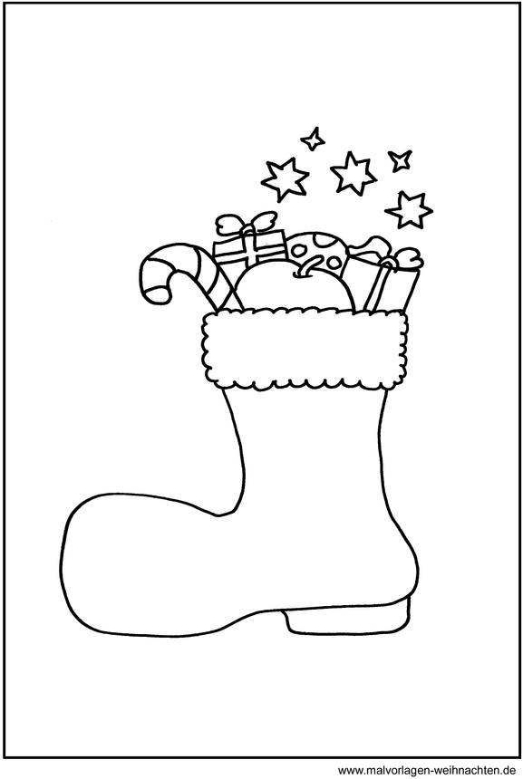 malvorlage-weihnachtsstiefel-suesse-geschenke