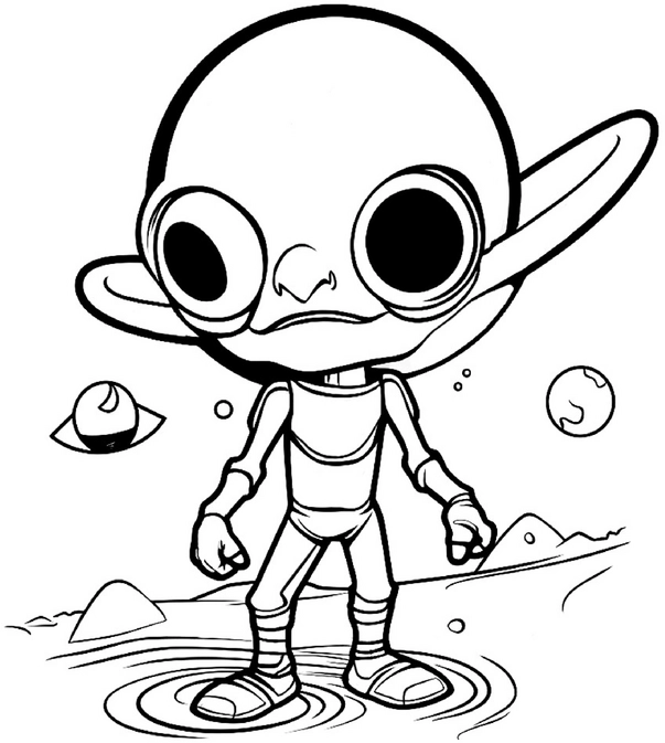 malvorlage-weltraumabenteuer-alien