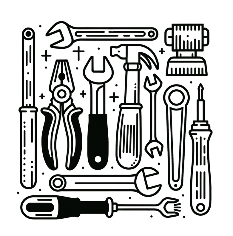 malvorlage-werkzeuge-fuer-kreative-kinder