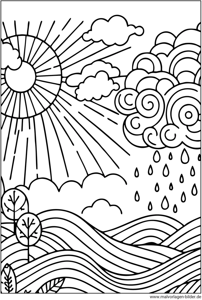 malvorlage-wetter-sonne-und-regen