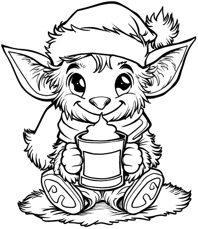 malvorlage-wichtel-mit-getraenk