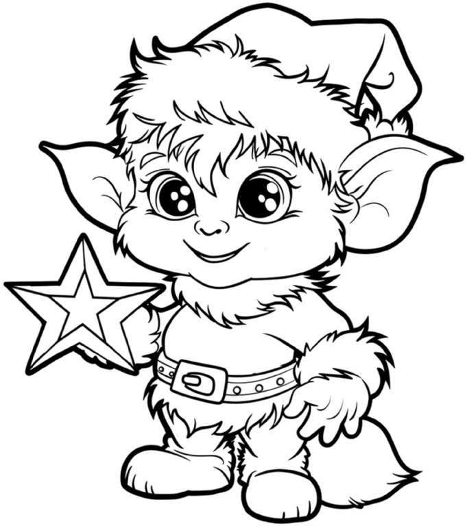 malvorlage-wichtel-mit-stern-und-muetze