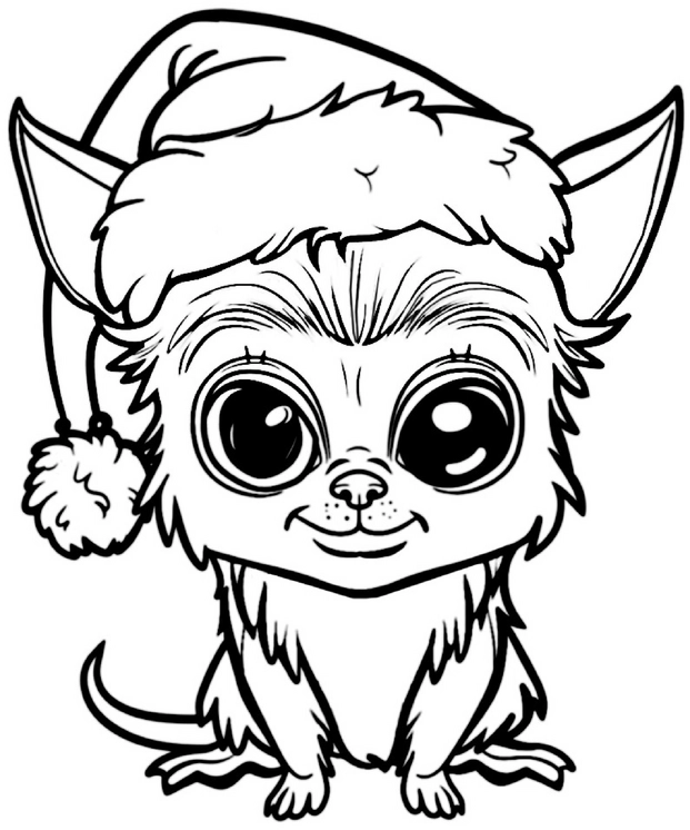 malvorlage-wichtel-mit-weihnachtsmuetze-zum-ausmalen