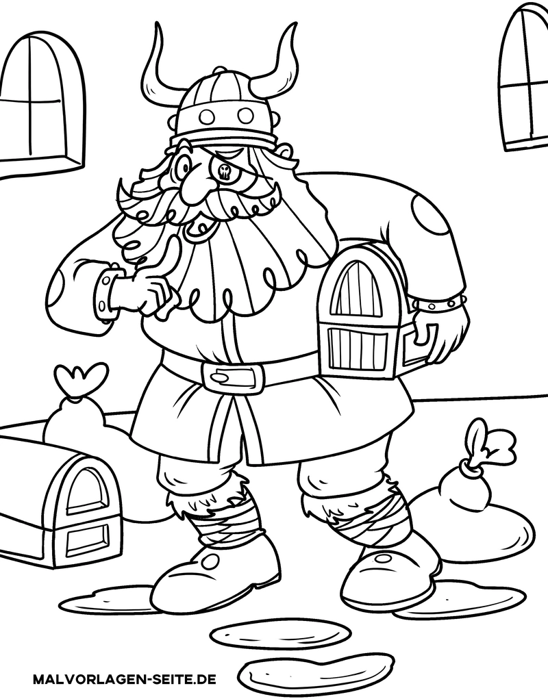 malvorlage-wikinger-abenteuer-schatz-erkunden