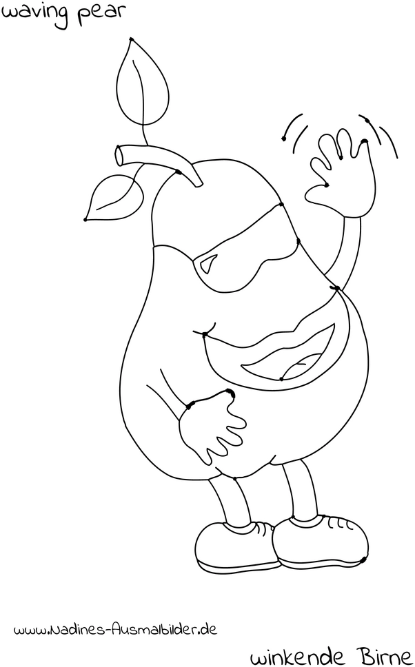 malvorlage-winkende-birne-ausmalen