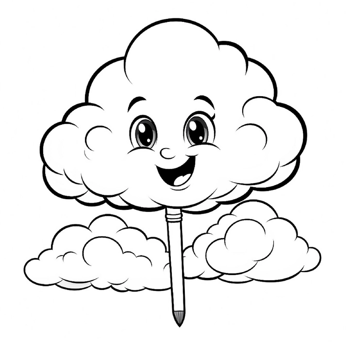 malvorlage-wolke-mit-gesicht-und-stift