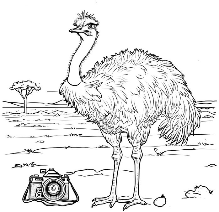 malvorlage-wuestenstrauss-mit-kamera-in-der-natur