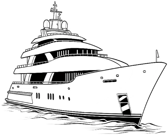 malvorlage-yacht-ausmalbild-mit-schiffsdesign