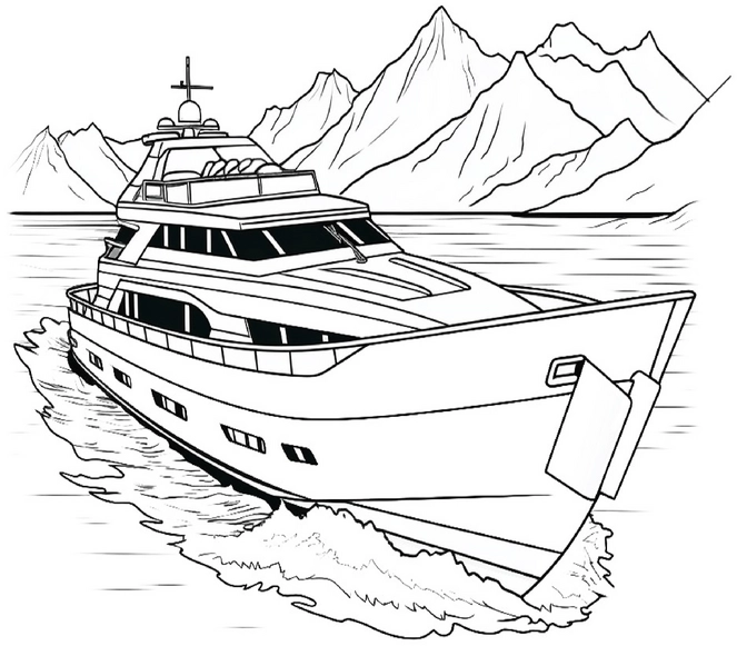 malvorlage-yacht-im-gebirge