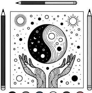 malvorlage-yin-yang-im-weltall