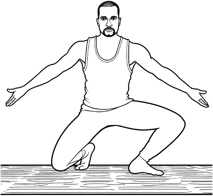 malvorlage-yoga-mann-in-dynamischer-pose