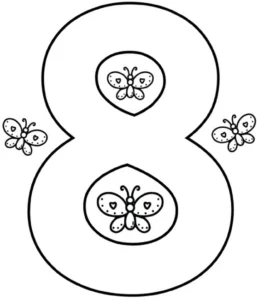 malvorlage-zahl-8-schmetterlinge