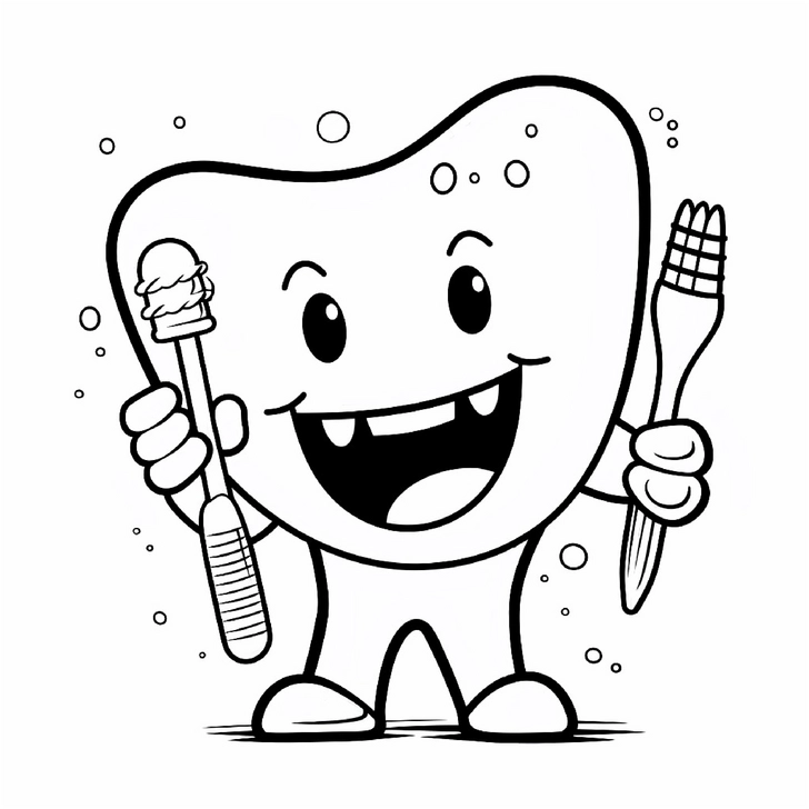 malvorlage-zahn-maskottchen-mit-zahnbuerste-und-zahnpasta