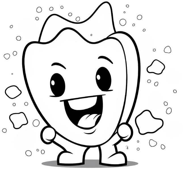 malvorlage-zahn-mit-beinen-ausmalbild