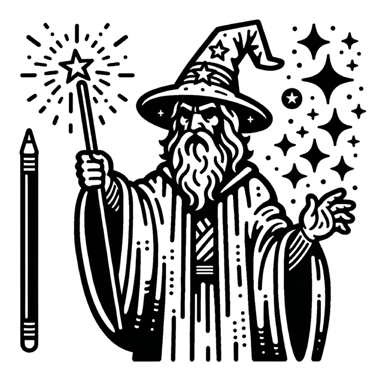 malvorlage-zauberer-mit-magischen-symbole