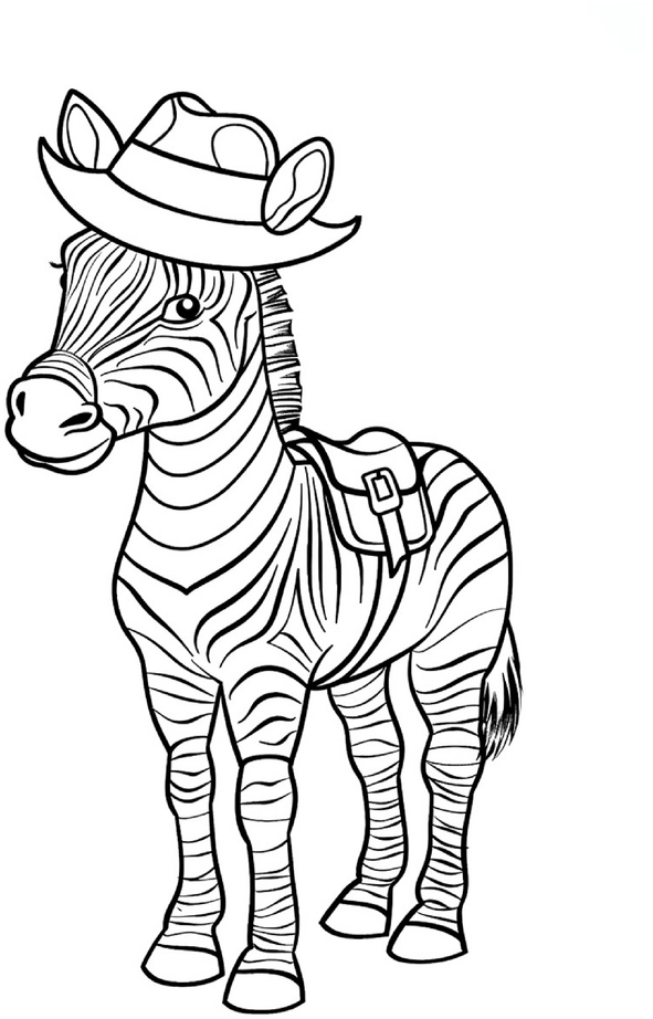 malvorlage-zebra-hut-satteltasche