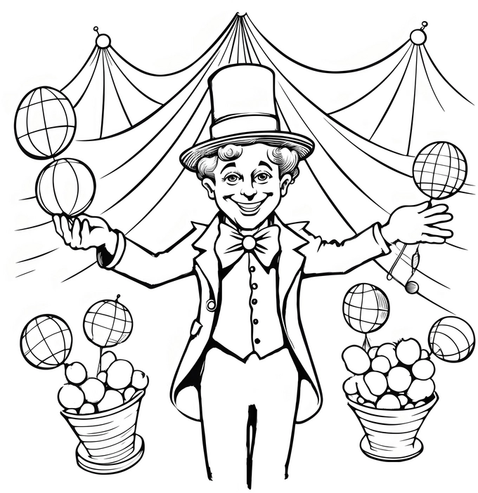 malvorlage-zirkus-clown-bunter-zauber