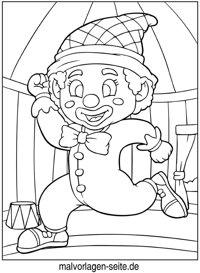 malvorlage-zirkus-clown-fröhliches-motiv