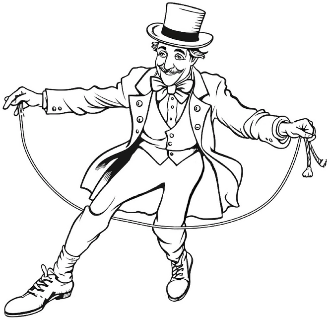 malvorlage-zirkusartisten-mit-seil-jonglage