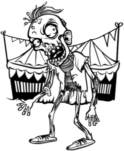 malvorlage-zombie-im-zirkus-ausmalbild