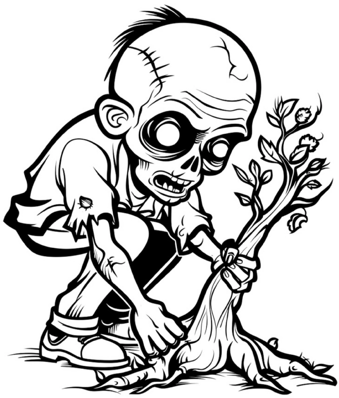 malvorlage-zombie-pflanze-aus-der-erde