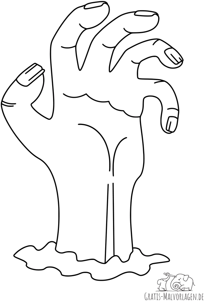 malvorlage-zombiehand-aus-dem-boden