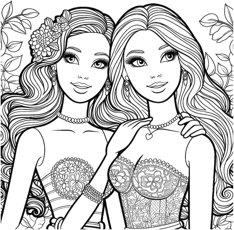 malvorlage-zwei-frauen-in-eleganten-outfits